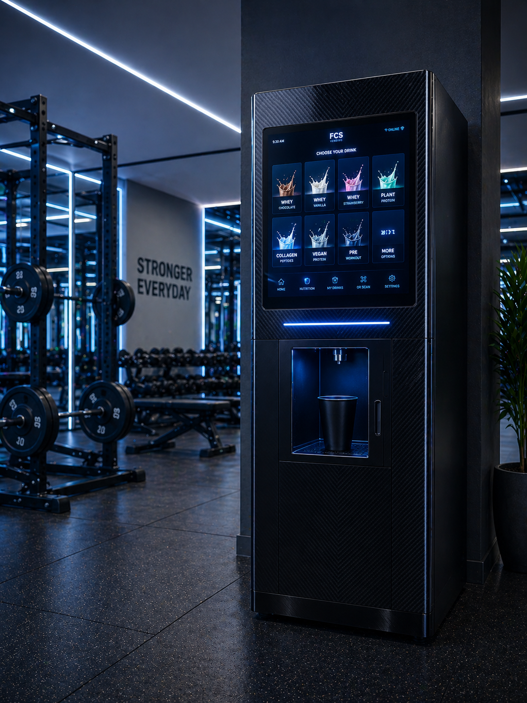 Protein vending location at a gym